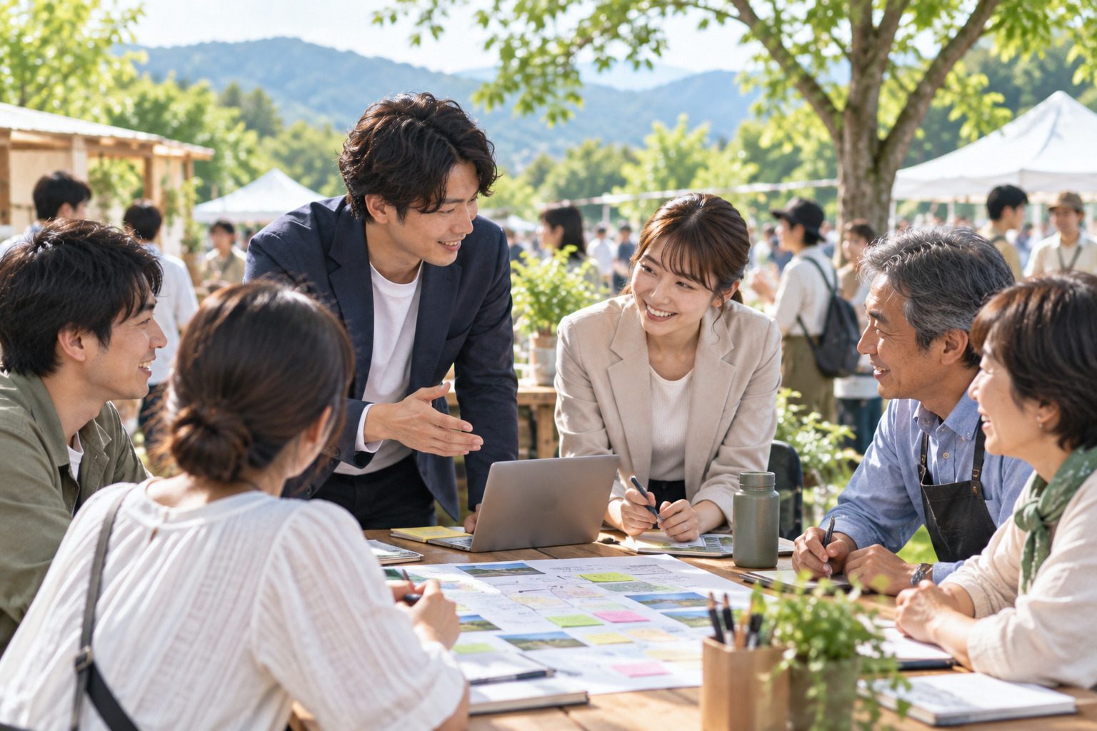 地域イベントに人が集まっている様子