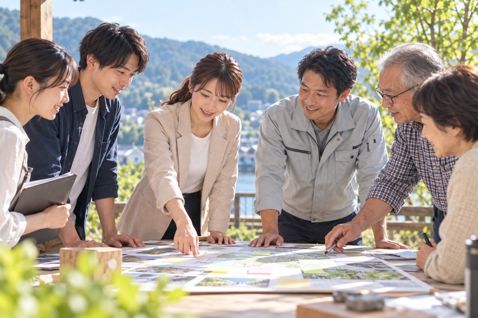 現場でプロジェクトを進める様子